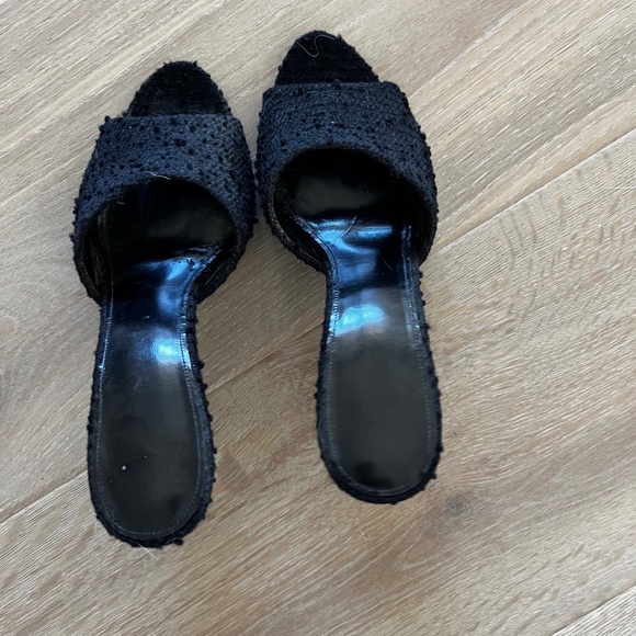 Saint Laurent LA 16 Boucle Tweed Mules in Black | Size 39. - Picture 8 of 9